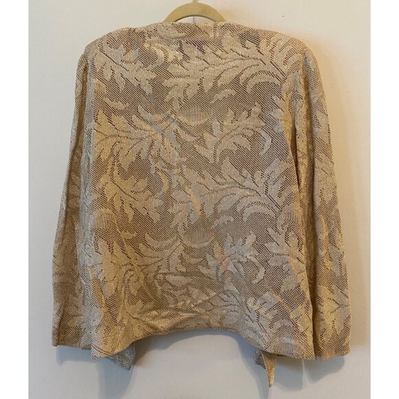 En Francais By Huey Waltzer Formal Maxi Dress w/ Jacket Gold Glitter Size 18 - Picture 6 of 16